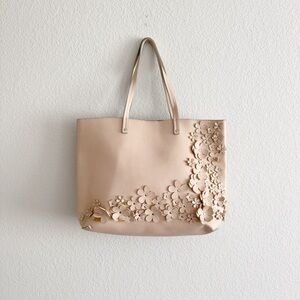 Chelsea 28 Nordstrom Large Faux leather Tote Bag with small pouch attached pink